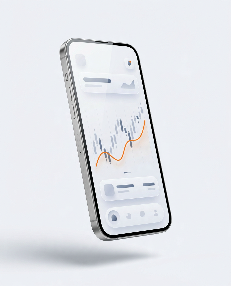 Sterling Peak trading app running on a smartphone